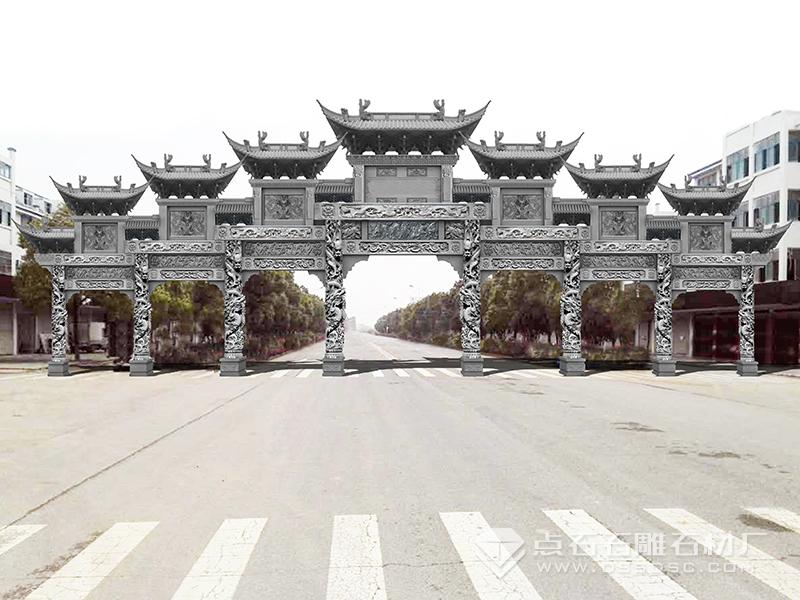 七门石牌坊效果图